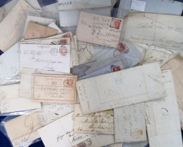 Postal History, Box of pre-stamp letters/documents including 10 with Bishop marks together with