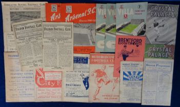 Football programmes, selection of 17 1940's programmes inc. Chelsea v Aston Villa 45/6, Rotherham