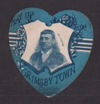 The W G McGregor Bonner Collection, Trade card Football, W N Sharpe, heart shaped card for Grimsby