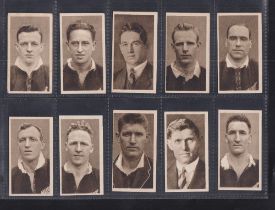 Cigarette cards, Rugby, two part sets, Hill's The All Blacks (26/30, missing nos 1, 21, 23 & 30) and