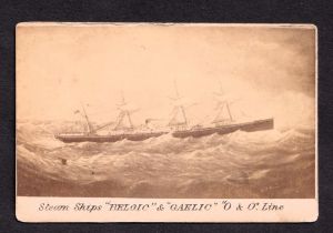 Shipping, Occidental and Oriental Steamship Company carte de visite/cabin plan card of Belgic and