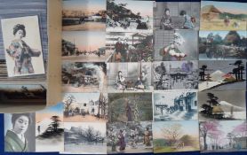 Postcards, Japan, a large and varied collection of approx. 430 cards. Includes good street scenes at