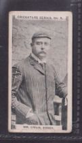 Cigarette card, Faulkner's, Cricketers Series, type card, no 5, Mr Owen, Essex (gd) (1)