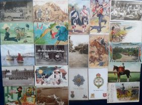 Postcards, a good mixed subject collection of approx. 132 cards inc. 3 map cards (Walker), rail (