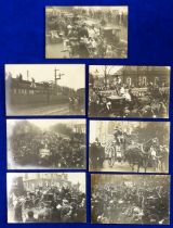 Postcards, London Suburbs, a good research project of 7 RPs showing station, coach and horses,