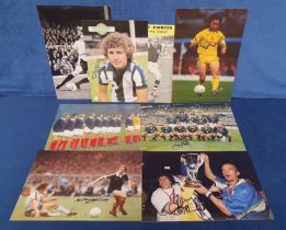 Football autographs a selection of Football signatures 1950/90's on magazine pictures, photo's,