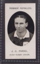 Cigarette card, Taddy, Prominent Footballers (No Footnote), type card, J C Parke, Irish Rugby