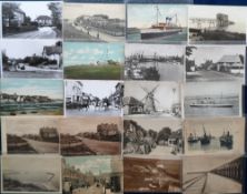 Postcards, Sussex, a mixed age collection of approx. 88 cards with RPs of Medmerry Mill Selsey, East