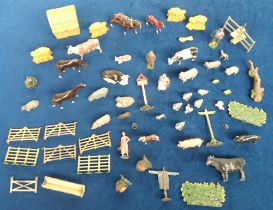 Collectables, Britains lead farming figures, 55+ to include farmer, milkmaid, shepherd, cattle,