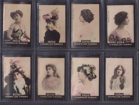 Cigarette cards, Peru, Gonzales, Photo Series, Actresses, Hand-coloured, 'M' size, 48 cards (fair/