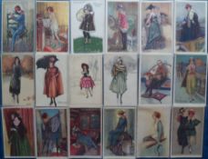 Postcards, Glamour, a good Art Deco glamour selection of pretty ladies, a few romance, lingerie