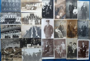 Postcards, Army, Navy and Merchant Navy, a collection of approx. 65 cards to comprise Crew of HMS