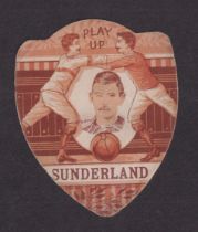 The W G McGregor Bonner Collection, Trade card, Football, Baines, shield shaped card, 'Play Up