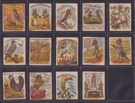 Trade cards, Hyde's Bird Seed, Hyde's Cartoons Advertising Cards, 'K' size 23 different cards, all