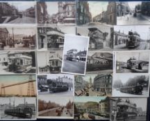 Postcards and Postcard Sized Photographs, Welsh Trams, approx. 100 images (40 p/c, 60 photos),