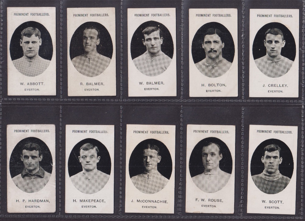 Cigarette cards, Taddy, Prominent Footballers (No Footnote), Everton (set, 15 cards) (mostly gd)