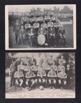 Football postcards, Southampton FC, two printed teamgroup & officials cards, 1904-05 with The