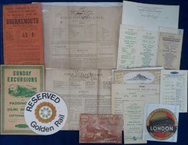 Transportation, Ephemera, Rail, approx. 100 mixed age items to include carriage posters (