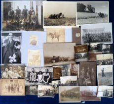 Photographs, a collection of 100s b/w photos, Victorian to 1950s to include harvesting with