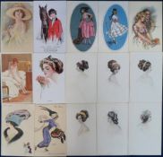 Postcards, Glamour, a selection of 25 mainly Art Deco period glamour cards, artists include X