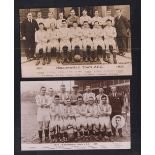 Football postcards, Huddersfield Town FC, two photographic teamgroup cards, 1921-22 & 1927-28 (