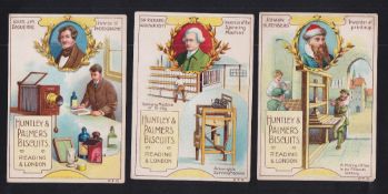 Trade cards, Huntley & Palmers, Inventors, 'P' size (6/8, missing Gerbert & George Stephenson) (