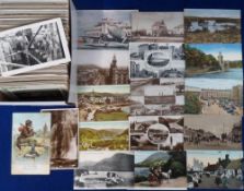 Postcards, Ireland, approx. 400 cards RPs, printed and artist drawn to include Ballymaclinton,