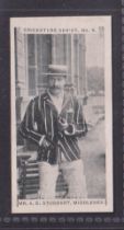 Cigarette card, Faulkner's, Cricketers Series, type card, no 9, Mr A E Stoddart, Middlesex (vg) (1)
