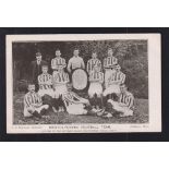 Football postcard, Bristol Rovers FC, b/w printed card showing teamgroup with The Southern