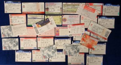 Football tickets, a collection of 35+ tickets for Liverpool home and away games 1980's onwards