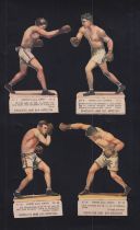 Trade cards, Spain, Boxing, Jamie Boix Chocolates, four shaped cards each complete with fold-over