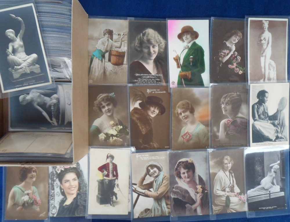 Postcards, Pretty Girls, Nudes and the Naked Form, 220+ cards, a pretty selection (gen gd)