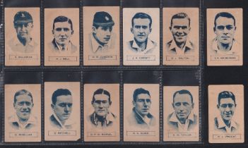 Trade cards, Australia, Australian Licorice Co, South African Cricketers (set, 12 cards) (most