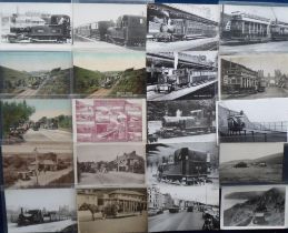 Postcards and Postcard Sized Photographs, Isle of Man Trams and Miniature Railways, approx. 190