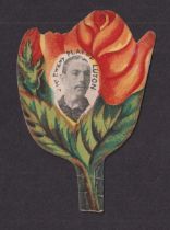 The W G McGregor Bonner Collection, Trade card, Football, W N Sharpe, flower shaped button hole card