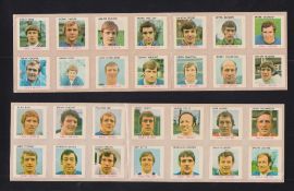 Trade cards, Daily Sketch, World Cup Football Transfers 1970 (set, 28 transfers) on 2 uncut