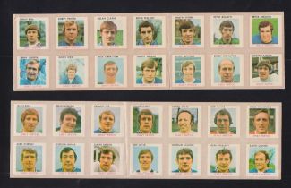 Trade cards, Daily Sketch, World Cup Football Transfers 1970 (set, 28 transfers) on 2 uncut