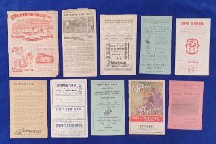 Football programmes, Gateshead FC, a collection of 10 away match programmes, 1940's/50's v Crewe