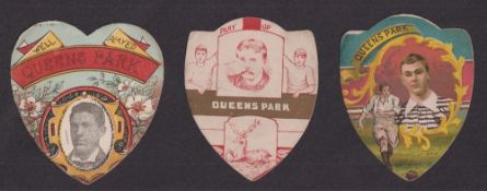 The W G McGregor Bonner Collection, Trade cards, Football, Queens Park, 3 Shield style cards each