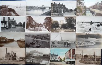 Postcards, Lincolnshire, a collection of approx. 32 cards, with RPs of Grantham Hospital, land yacht