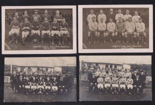 Football postcards, four postcards, (Selected) Southern League Team 1912 English League and (