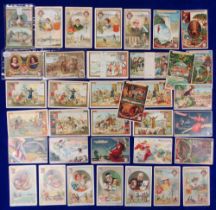 Trade cards, Liebig, a collection of 10 Italian language sets, Little & Large S488, Famous