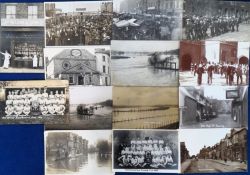 Postcards, an interesting mixed UK topographical selection of 14 cards, inc. floods possibly at