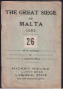 Trade cards, Malta, Colonial Store (Mickey Mouse Lucky Bags), The Great Siege of Malta, 1565,
