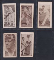 Trade cards, Australia, Cricket, Allen's, Bradman's Records, (Grey board) cards, no 1 (gd), no 5 (