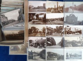 Postcards, Cheshire, a detailed collection of approx. 390 cards, with many RPs inc. Church Rd Higher