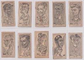 Trade cards, Daily Express, Famous Footballers (set, 10 cards) & Cricketers (set, 10 cards), both