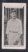 Cigarette card, Gabriel, Cricketers Series, type card, no 10, Mr G L Jessop, Gloucestershire,(gd) (