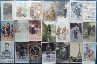 Postcards, Cycling, a collection of 140+ postcards, RPs, printed and artist drawn to include 'Miss