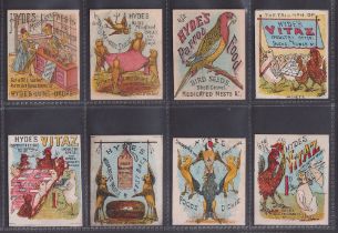 Trade cards, Hyde's Bird Seed, Hyde's Cartoons Advertising Cards, 'M' size 26 different cards, mixed